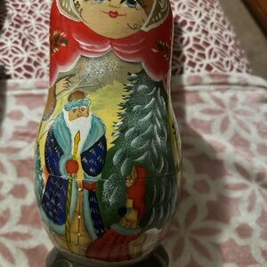 Hand-Painted “Russian Troyka” Holiday Nesting Doll Only
